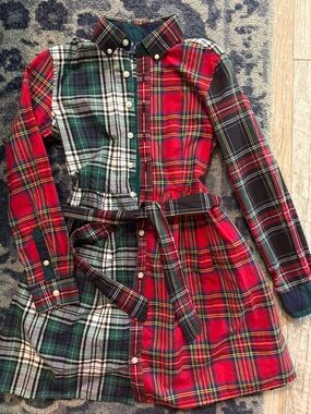 Ralph Lauren Girls' Multi-Color Plaid Shirt Dress
